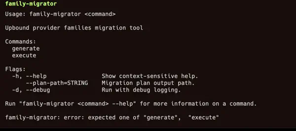 family-migrator help output