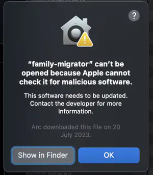 Malicious Software Error