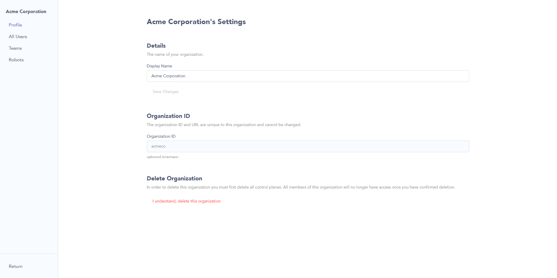 org management